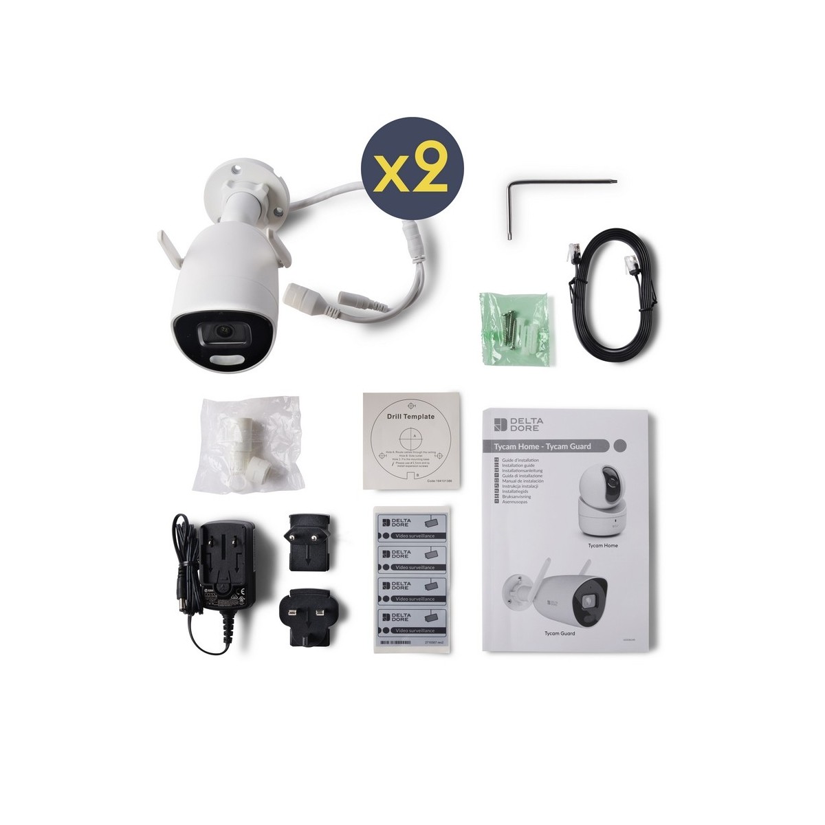 Pack 2 Tycam Guard | 2 caméras de sécurité extérieure connectées - Delta Dore 6417020 