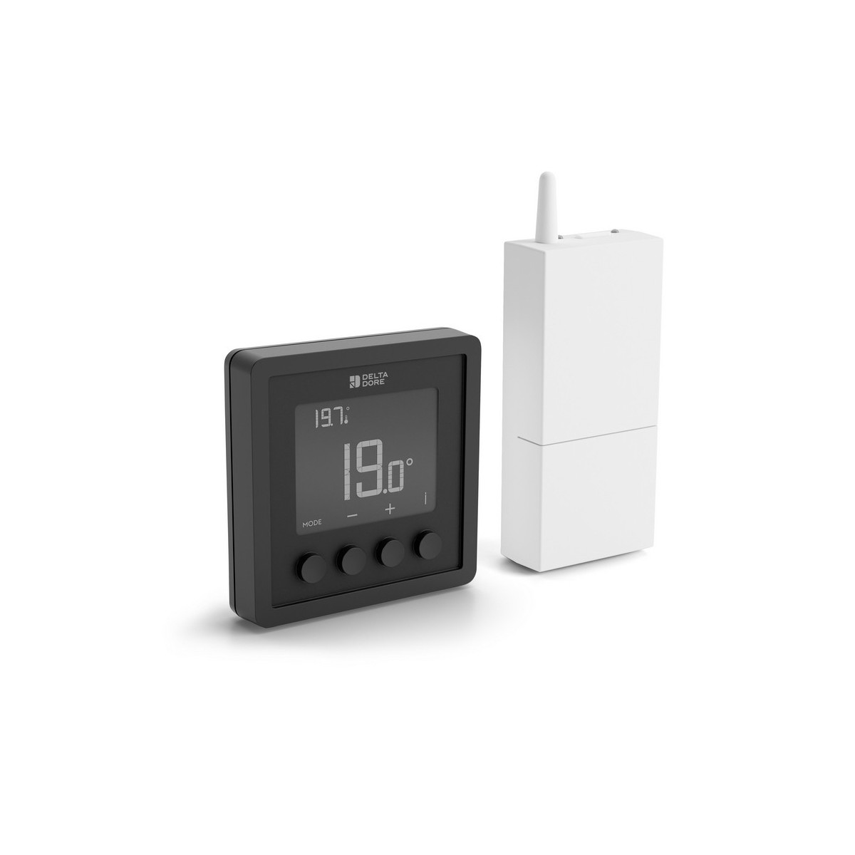 Tybox RF 210 BK | Thermostat sans-fil hydraulique et aéraulique - noir - Delta Dore 6051150 