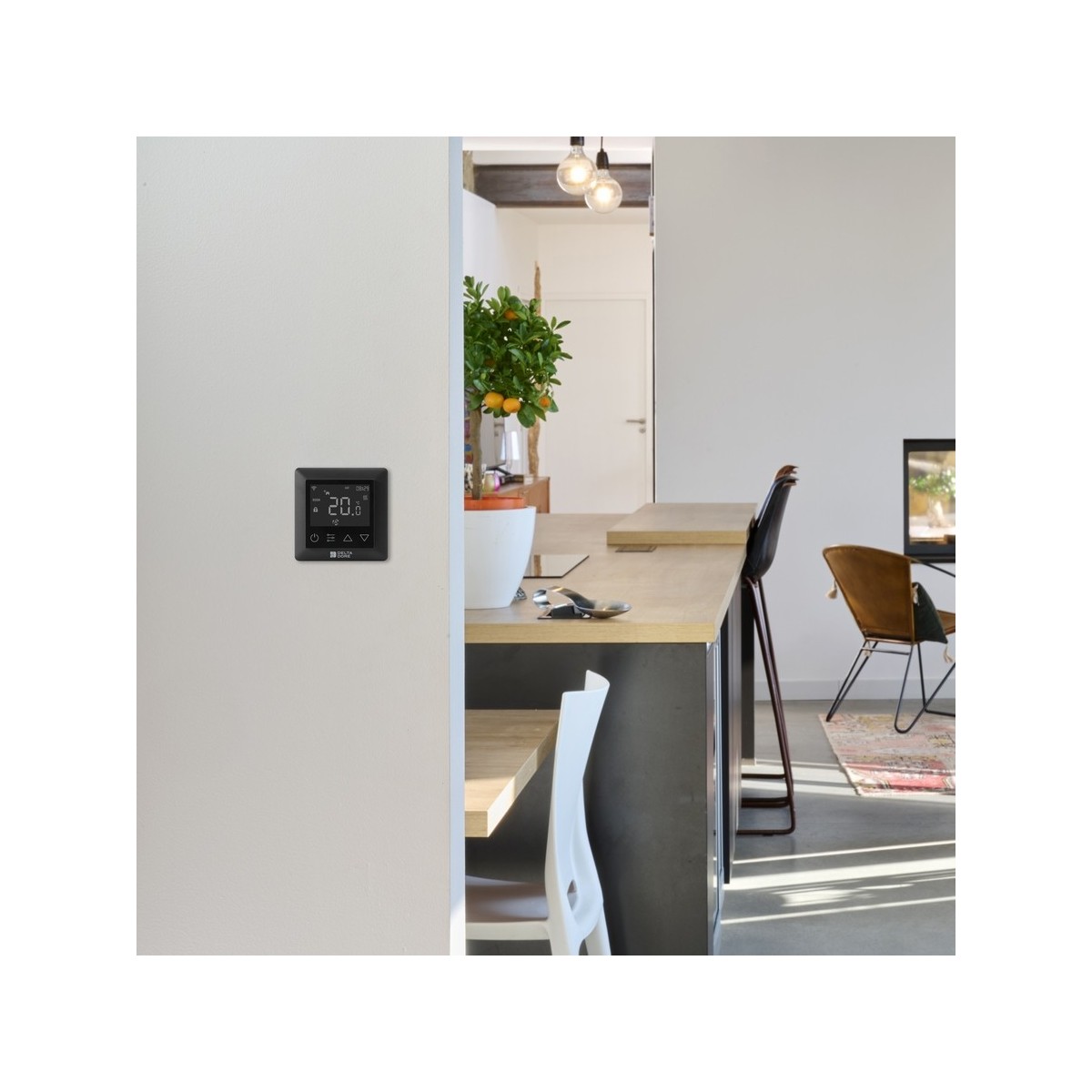 Thermostat de chauffage électrique intelligent Tybox Zigbee Noir - Delta Dore 6151060 