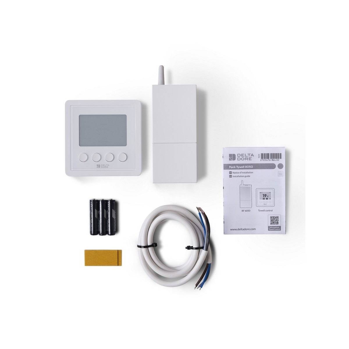 Tywell 2050 | Thermostat d'ambiance radio piles-Delta Dore 6702005 