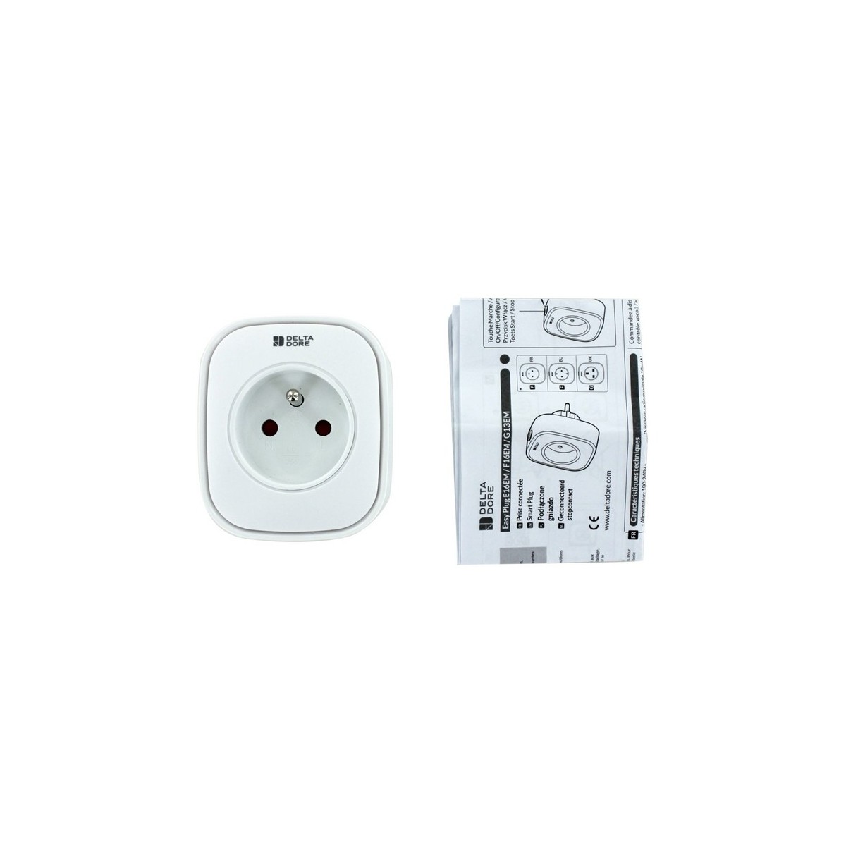Easy Plug E16EM | Prise connectée E (FR), 16A, avec mesure de consommation-Delta Dore 6353005 