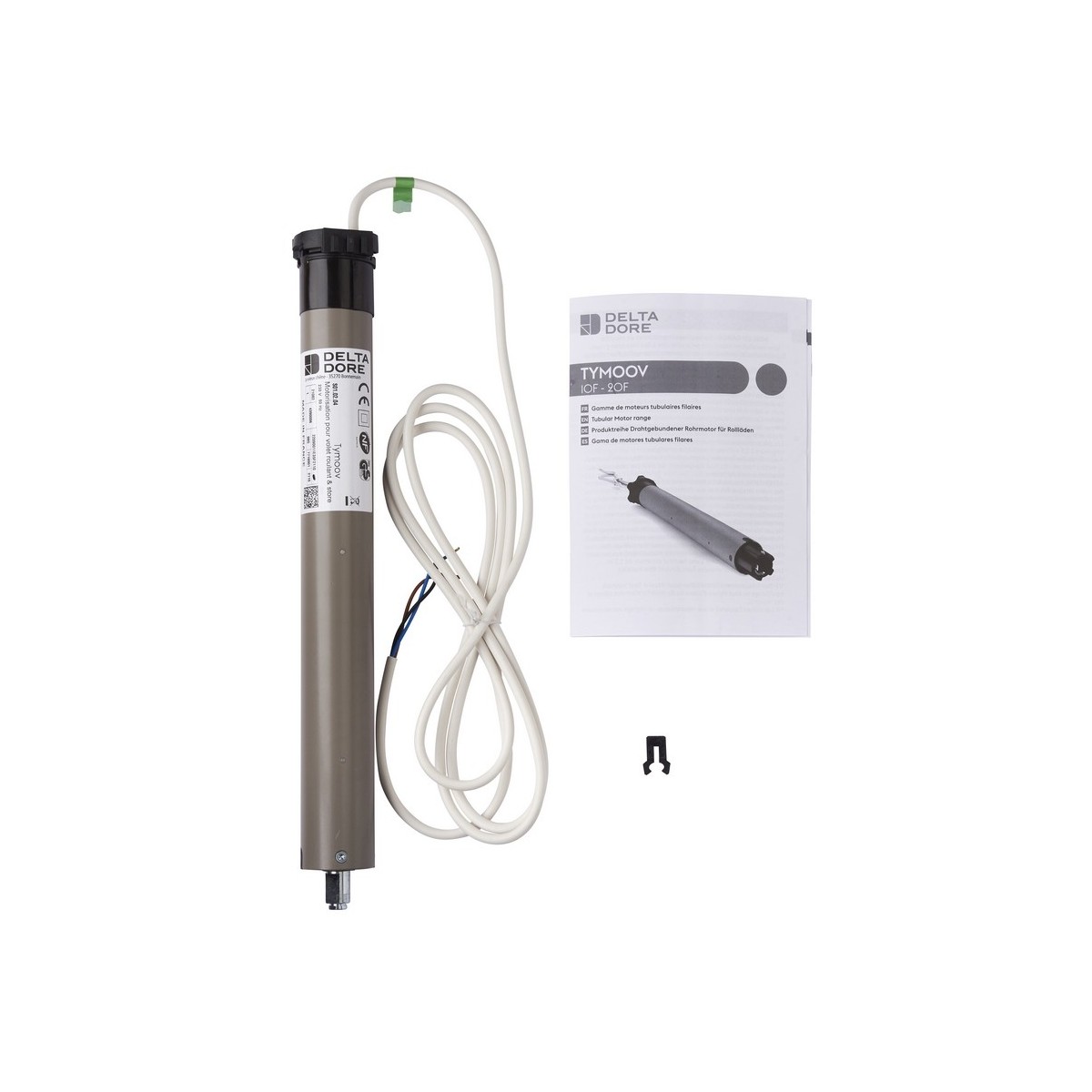 Tymoov D20F2 - Moteur de volet roulant Tymoov 20 Nm Filaire (tête ROLLIA) - DeltaDore 6357025 