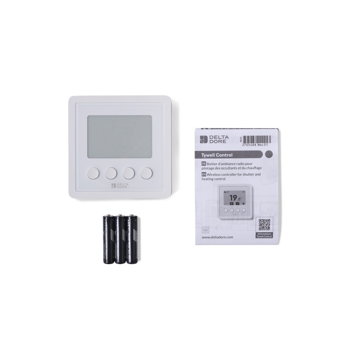 Tywell Control | Boîtier d'ambiance piles pour gestion occultants et chauffage-Delta Dore 6702001 