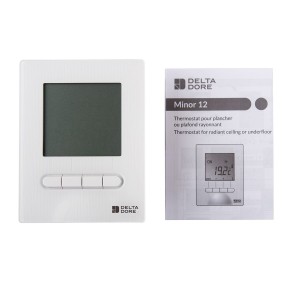 Delta Dore - MINOR 12 : Thermostat digital semi-encastré pour plancher ou plafond rayonnant électrique - 6151055 