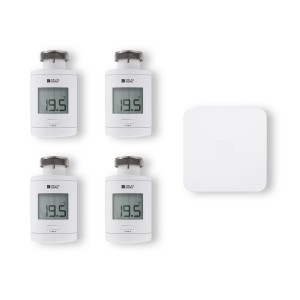 Pack starter TRV 1.0 connecté | 4 têtes thermostatiques intelligentes - Delta Dore 6050684 
