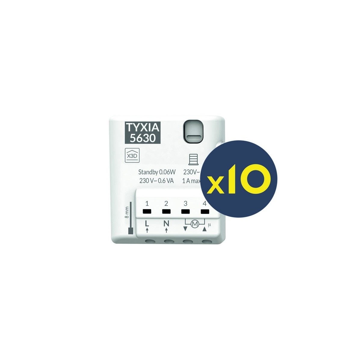 Eco Pack Tyxia 5630 x 10 | Récepteurs micromodules radio pour volets roulants - Delta Dore 6351447 