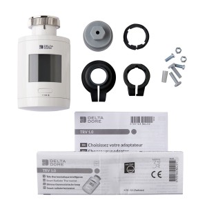 Tête thermostatique intelligente avec adaptateurs TRV 1.0 ADAPT - DELTA DORE 6050649 