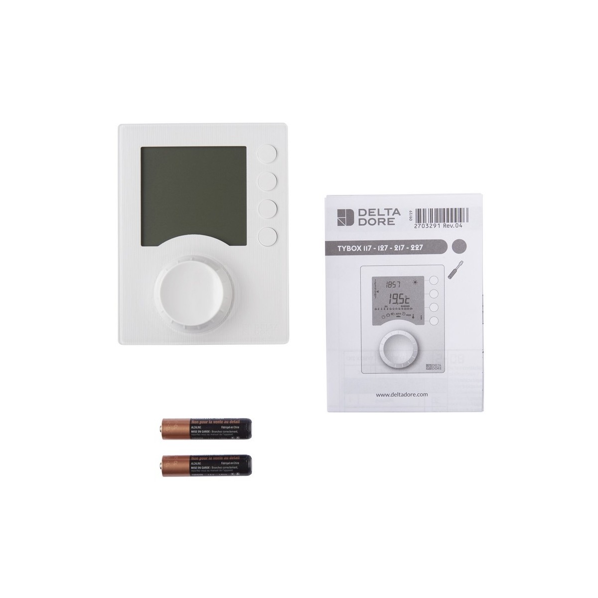 Thermostat programmable avec 2 niveaux de consigne TYBOX 117 - 6053005 DELTADORE 