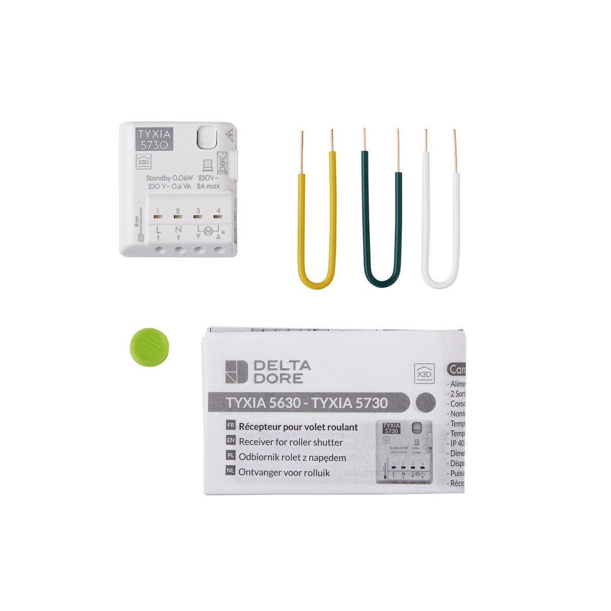 TYXIA 5730 récepteurX3D pour volet roulant jusqu'à 2A (+/- 80Nm) DELTA DORE - 6351402 