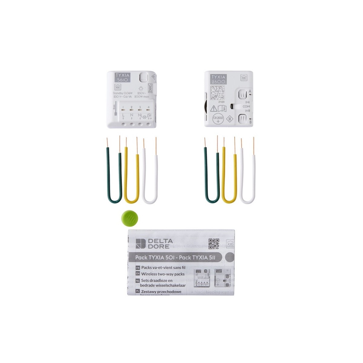 PACK TYXIA 501 - Pack éclairage va et vient sans fil avec neutre - DELTADORE 6351407 