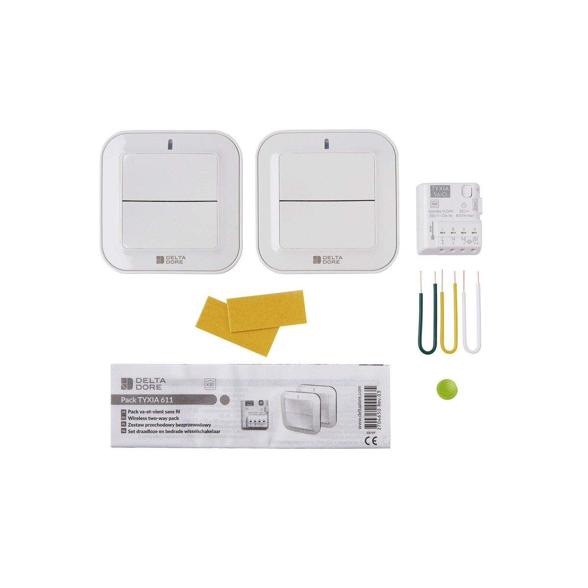 PACK TYXIA 611 - Pack éclairage va et vient sans fil - DELTADORE 6351410 