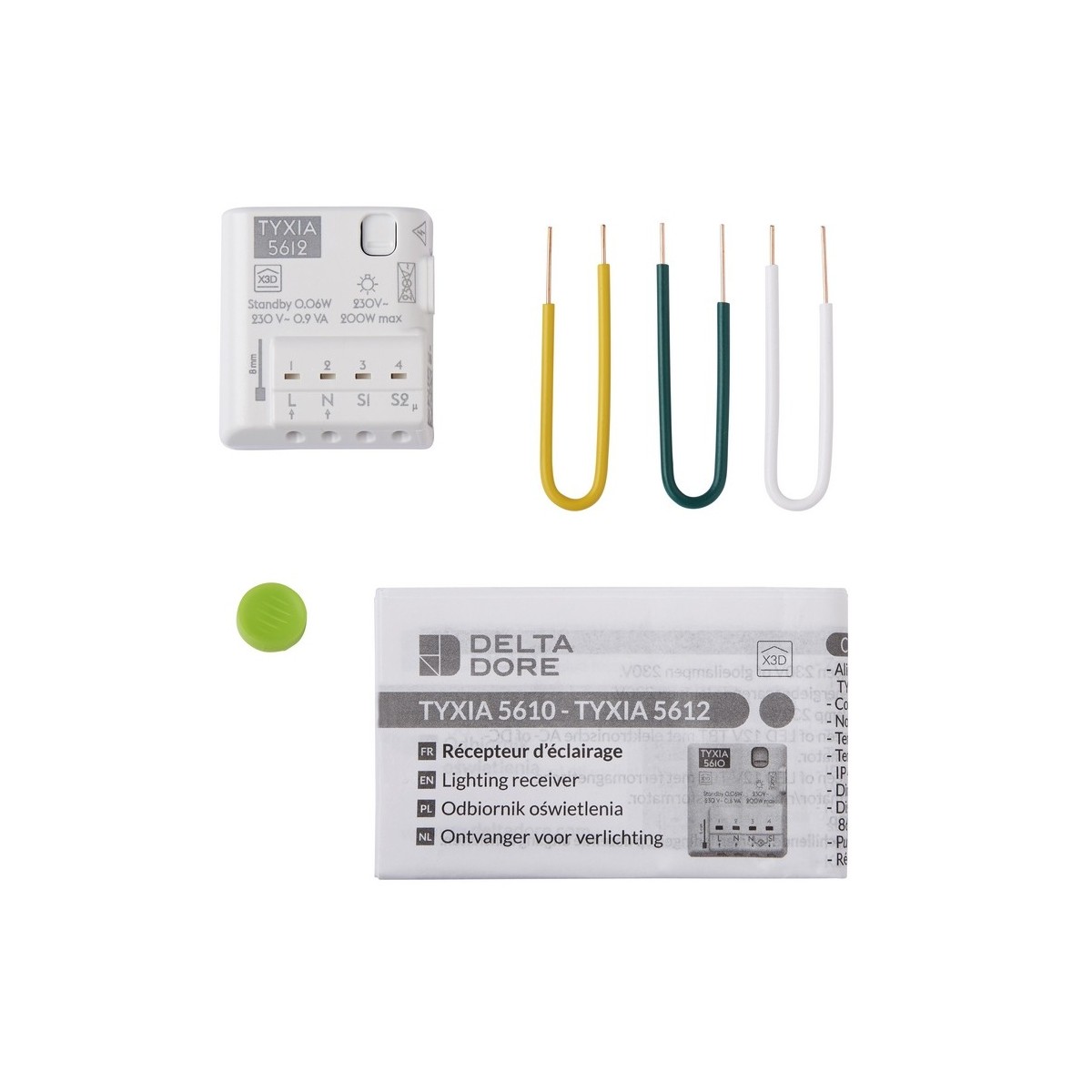 TYXIA 5612 RÉCEPTEUR X3D ÉCLAIRAGE 2 VOIES MARCHE/ARRÊT DELTA DORE - 6351906 