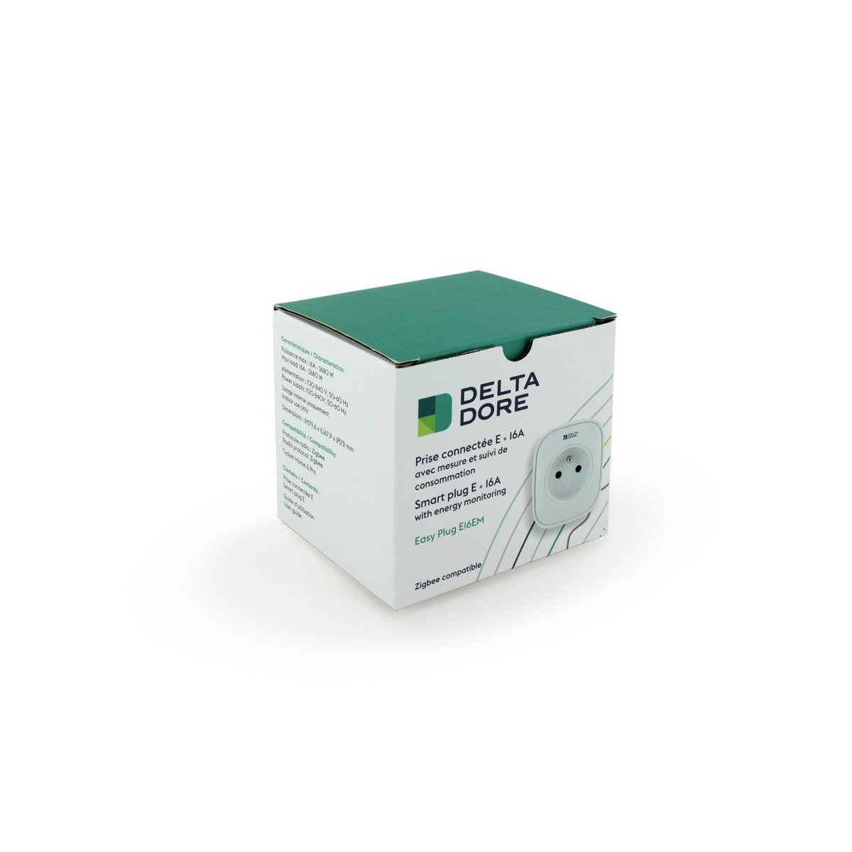 Easy Plug E16EM | Prise connectée E (FR), 16A, avec mesure de consommation-Delta Dore 6353005 