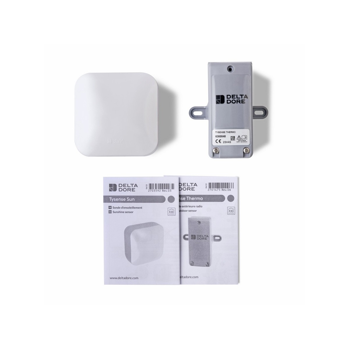 Pack Tysense Outdoor|Sondes extérieures de température et d'ensoleillement-Delta Dore 6702004 