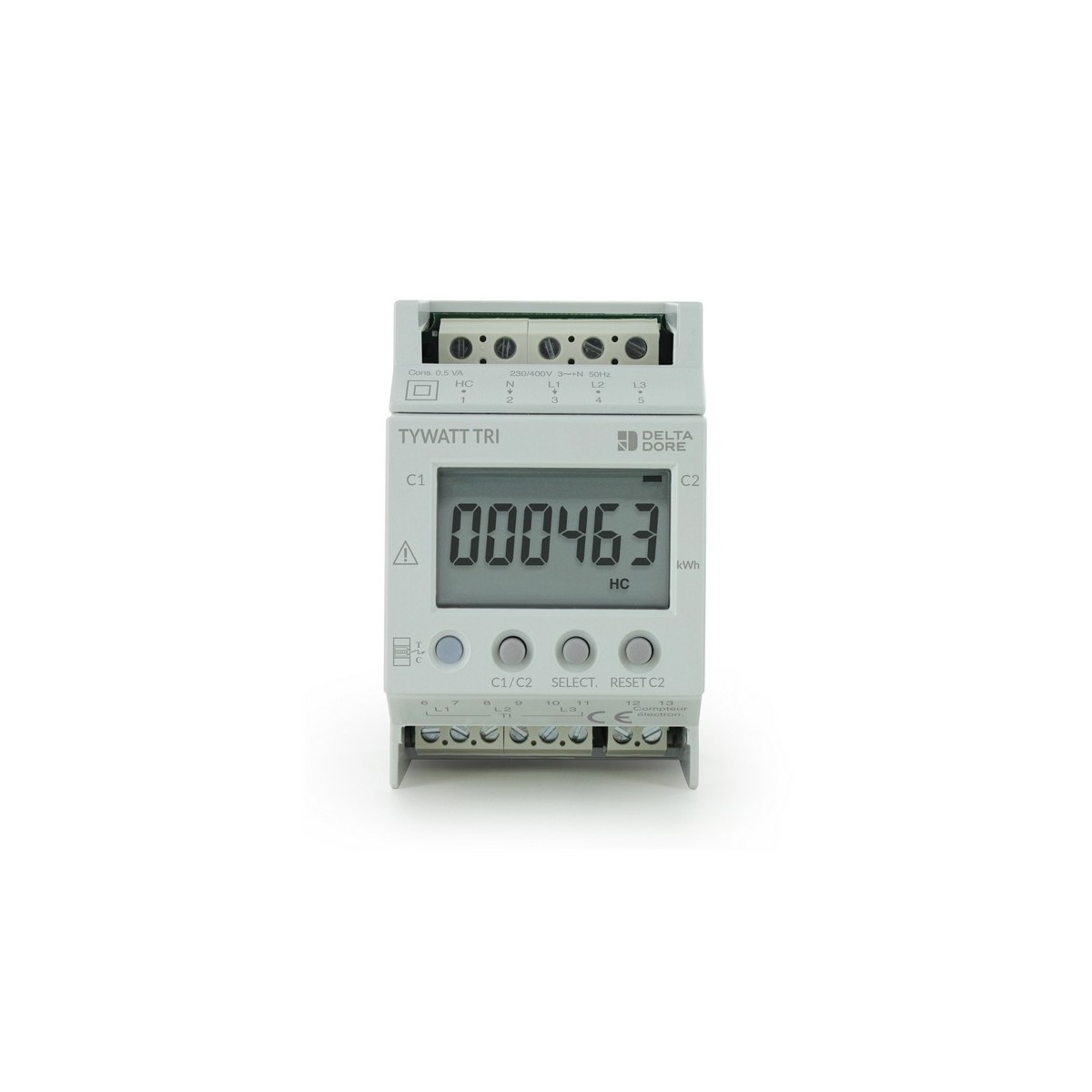 Indicateur de consommations pour compteur triphasé Tywatt Tri - DELTADORE 6110010 