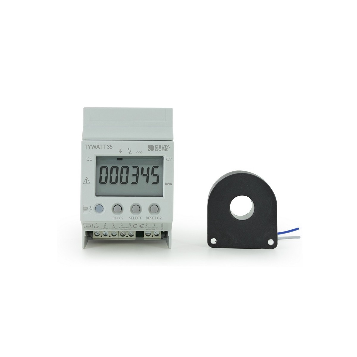 Tywatt 35 - Indicateur de consommation électrique compteur monophasé  - DeltaDore 6110045 