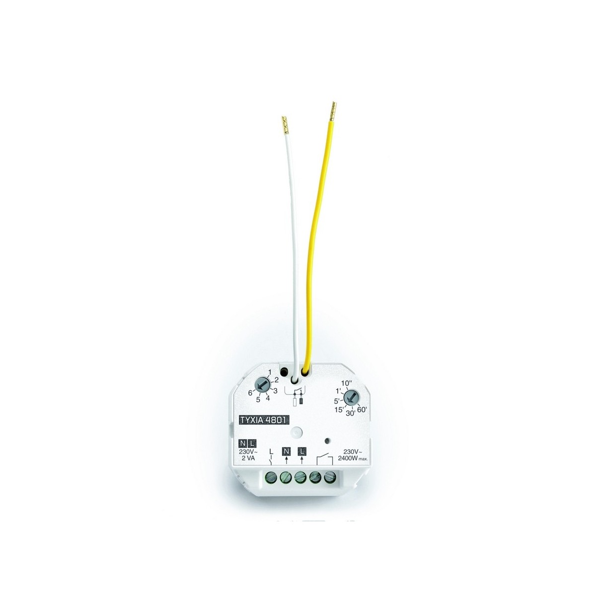 TYXIA 4801 Micromodule récepteur sortie contact sec 10 A marche/arrêt + minuterie X3D 