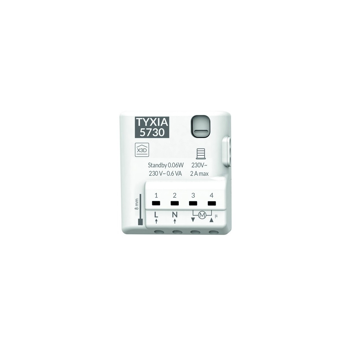 TYXIA 5730 récepteurX3D pour volet roulant jusqu'à 2A (+/- 80Nm) DELTA DORE - 6351402 