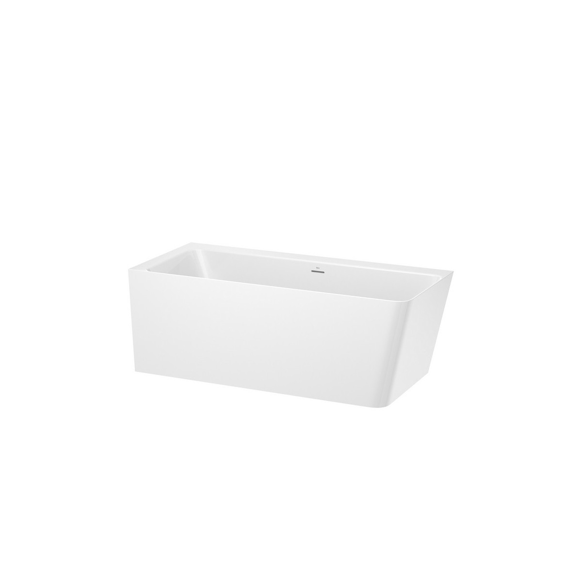 Ona baignoire îlot en stonex d'angle asymétrique gauche 1600x700 blanc - ROCA A248629000 