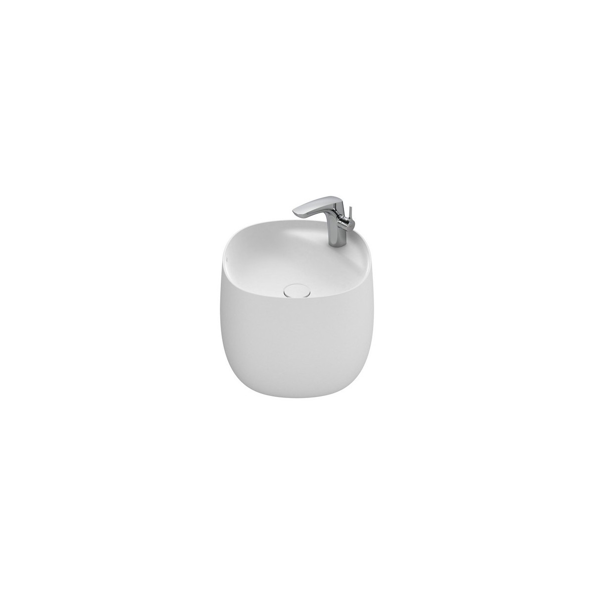 Beyond lavabo semi-totem en fineceramic sans trop-plein 460x470x380 blanc mat - ROCA A3270B1620 