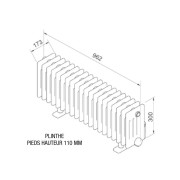 Radiateur électrique ACOVA - VUELTA Plinthe 1000W avec régulation - inertie fluide - TMC03-100-100/GF