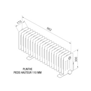 Radiateur électrique ACOVA - VUELTA Plinthe 1000W avec régulation - inertie fluide - TMC03-100-100/GF