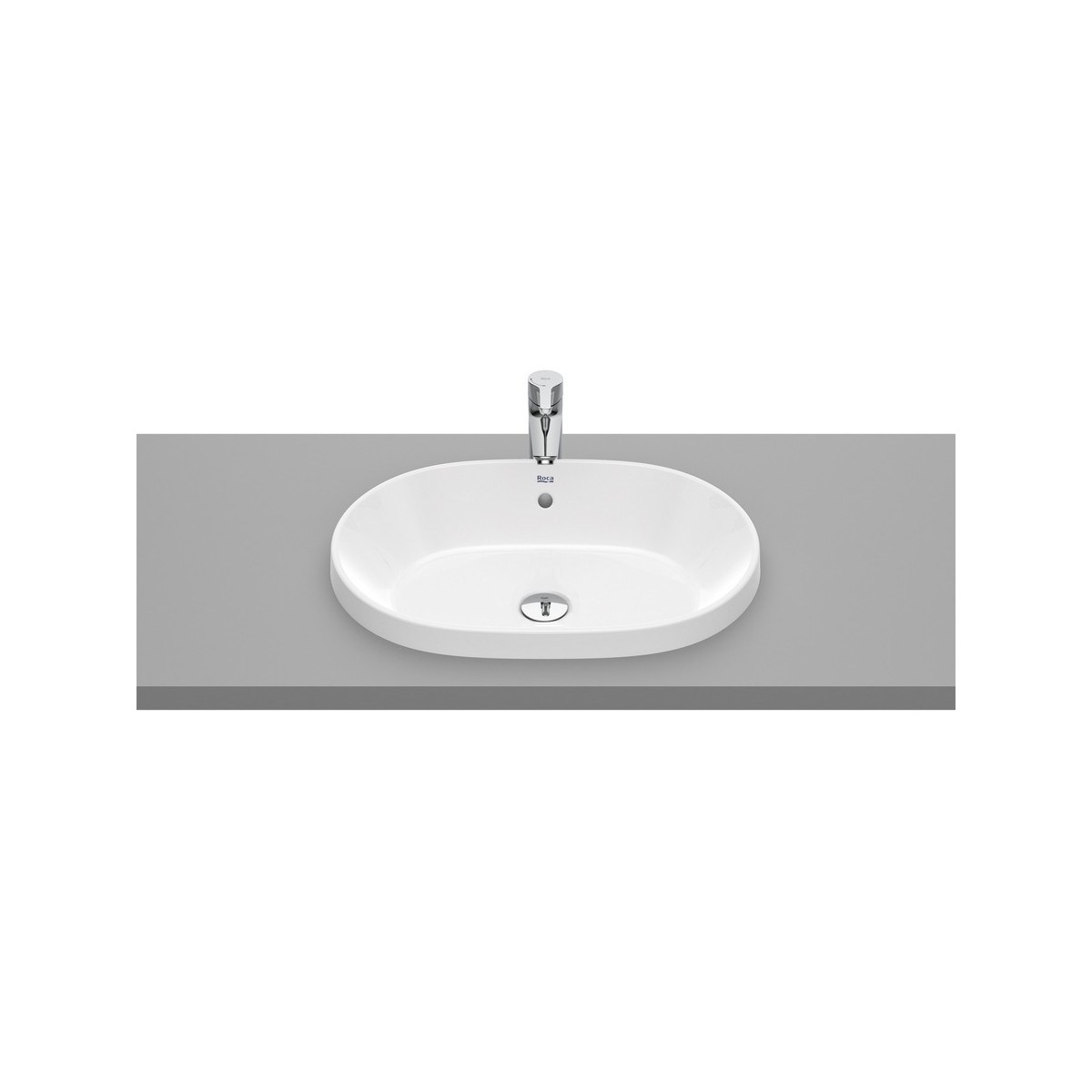 The gap round vasque à encastrer non percée avec trop plein 55x39x4 cm - ROCA A3270Y5000 