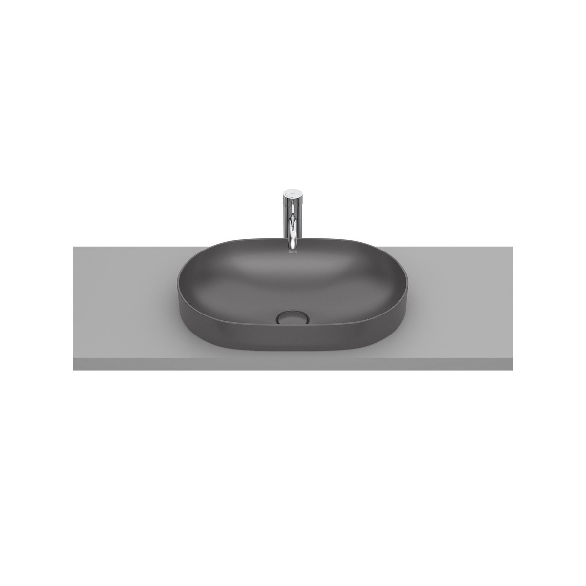 Inspira round semi-encastrée en fineceramic sans trop-plein 550x370 onyx - ROCA A327527640 