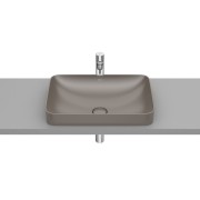 Inspira square vasque semi-encastrée en fineceramic sans trop-plein 550x370 café - ROCA A327534660 