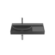 Ona lavabo mural asymétrique g 800x460 h 80 noir mat - ROCA A327689080 