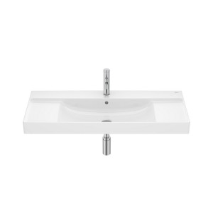 Ona lavabo mural avec jeu de fixations en fineceramic 1000x460 blanc brillant - ROCA A32768A000 
