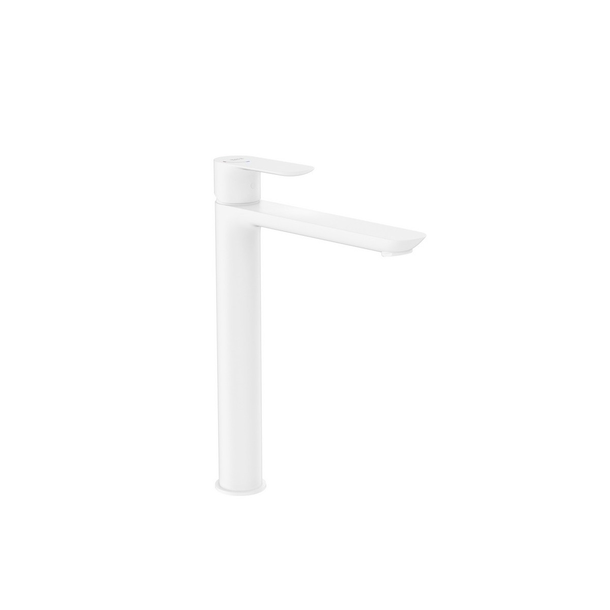 Cala mitigeur lavabo "xl" bec haut mural corps lisse cold start blanc mat - ROCA A5A346EB00 