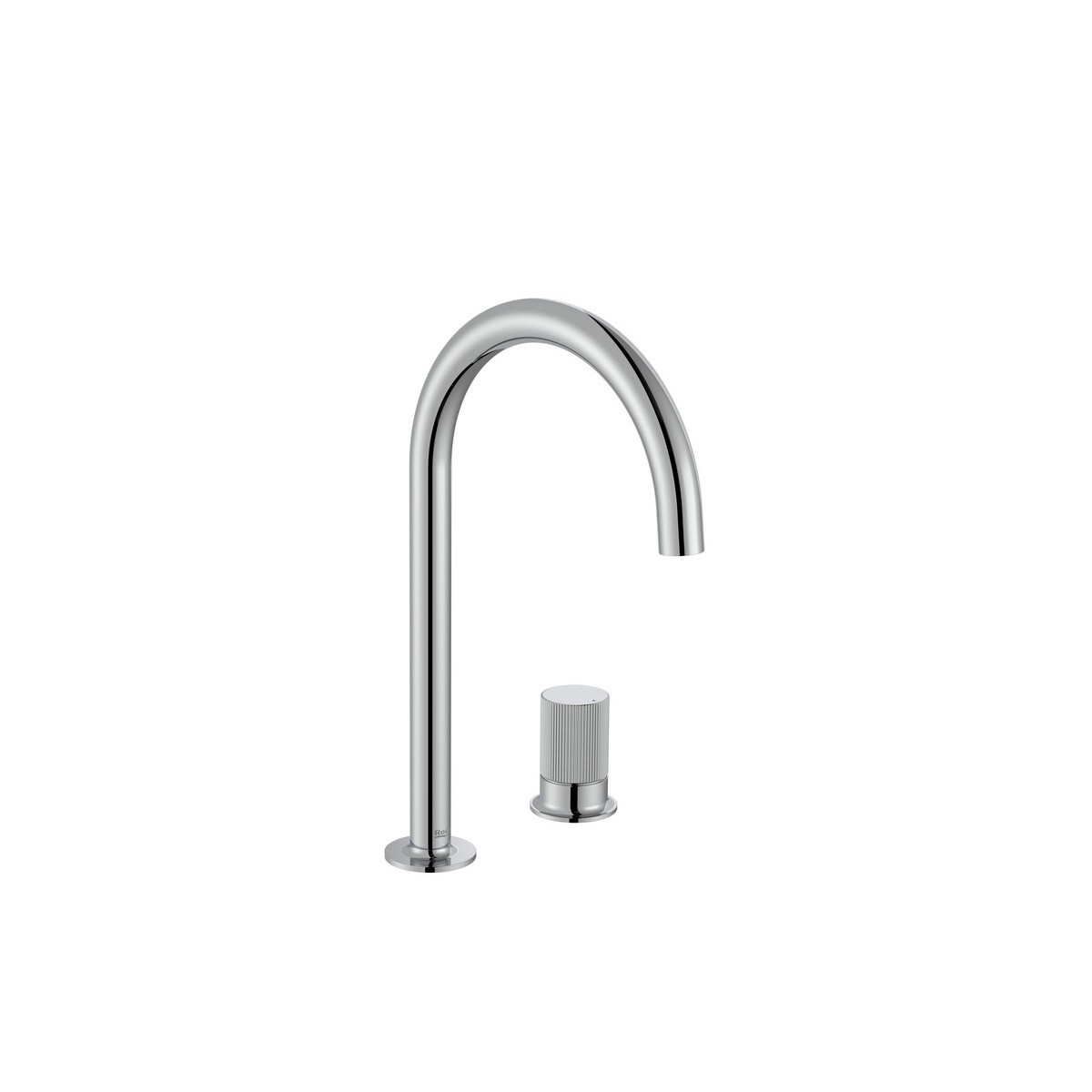 Nu mitigeur lav "l" 2 trous corps lisse avec flexible poignée cannelée chromé - ROCA A5A3D3FC00 