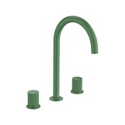 Nu mélangeur pour lavabo "l" 3 trous corps lisse poignées cannelées. vert menthe - ROCA A5A3E3FP20 