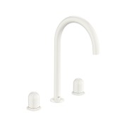 Nu mélangeur pour lavabo "l" 3 trous corps lisse poignée dôme blanc brillant - ROCA A5A3V3FP30 