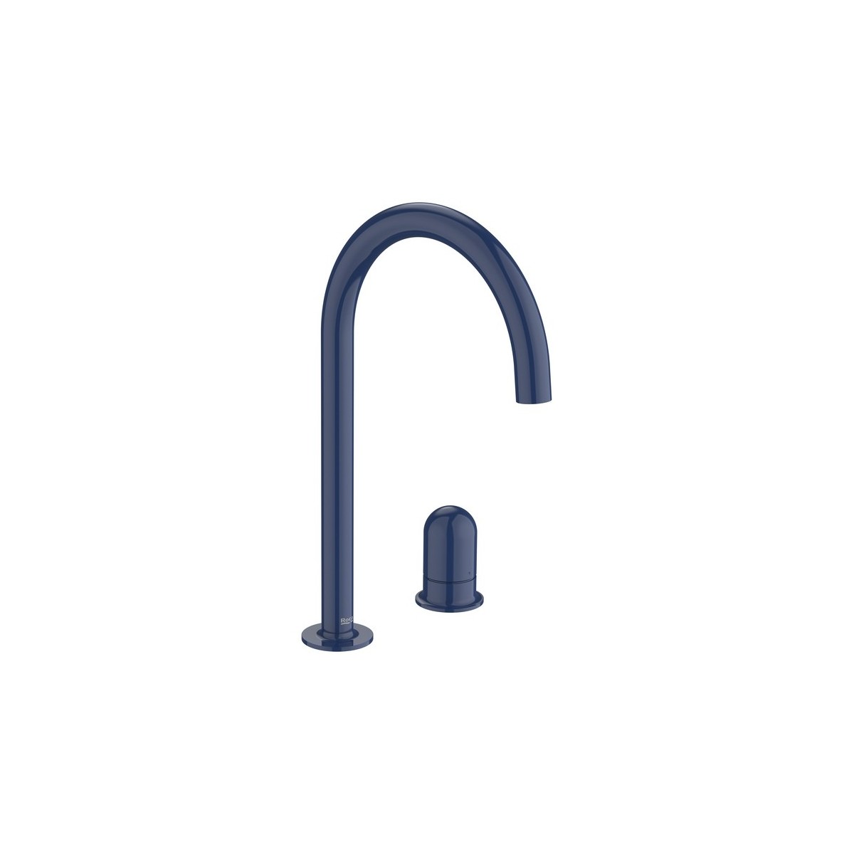 Nu mitigeur lavabo "l" 2 trous corps lisse poignée dôme bleu cobalt - ROCA A5A3W3FP00 