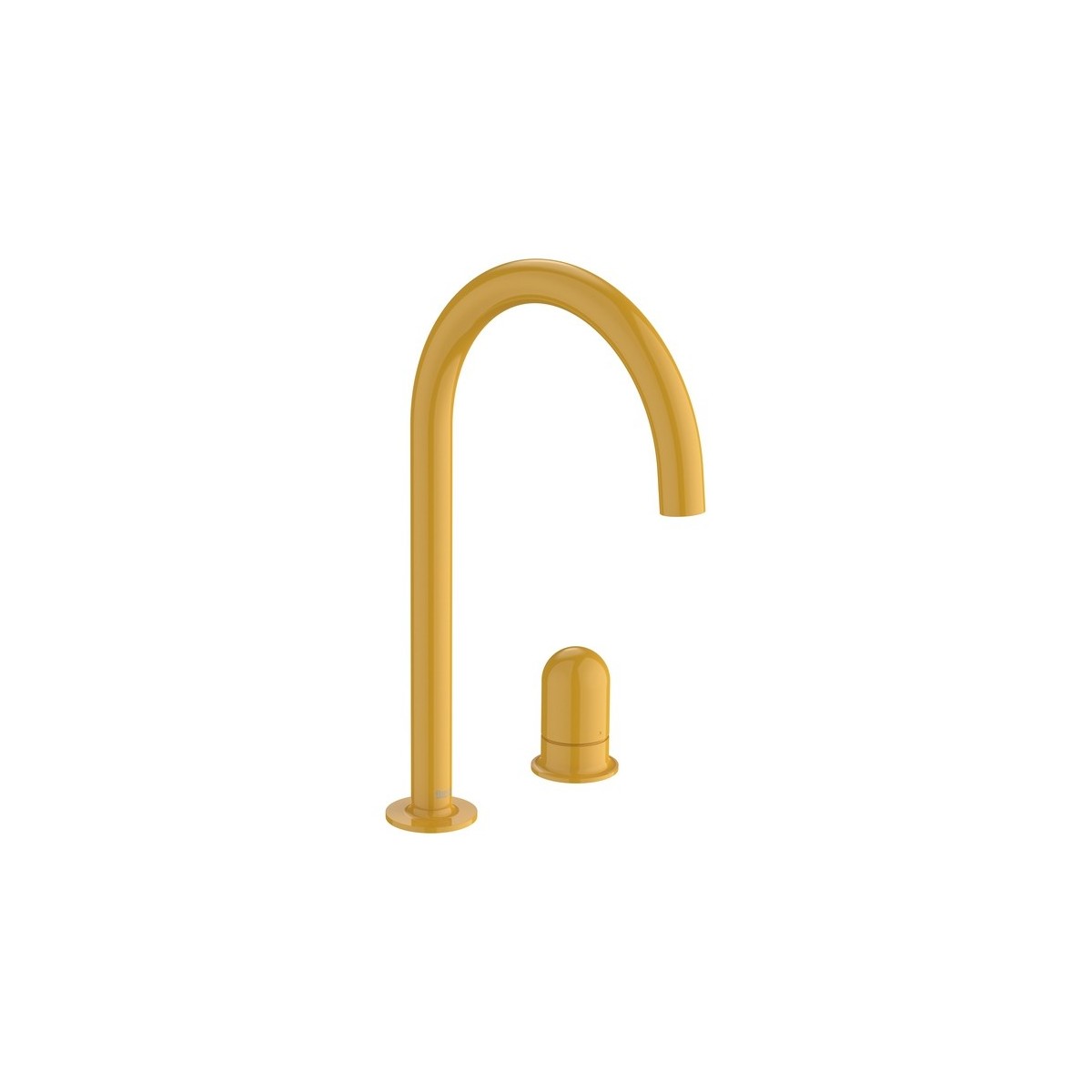 Nu mitigeur lavabo "l" 2 trous corps lisse poignée dôme jaune miel - ROCA A5A3W3FP10 