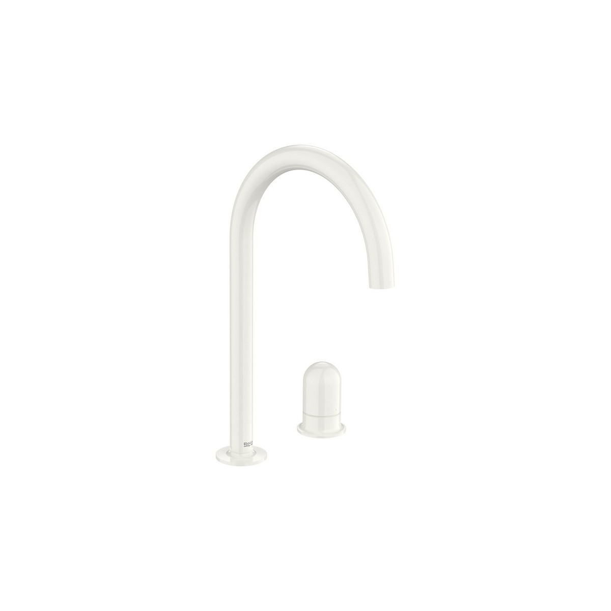 Nu mitigeur lavabo "l" 2 trous corps lisse poignée dôme blanc brillant - ROCA A5A3W3FP30 