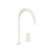 Nu mitigeur lavabo "l" 2 trous corps lisse poignée dôme blanc brillant - ROCA A5A3W3FP30 