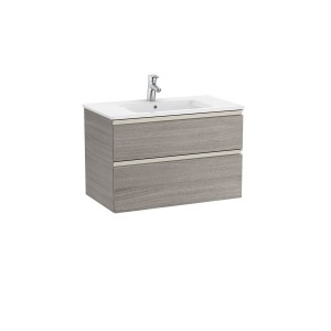 The gap unik meuble 2 tiroirs + lavabo slim 2 trou 800mm city oak - ROCA A851478402 