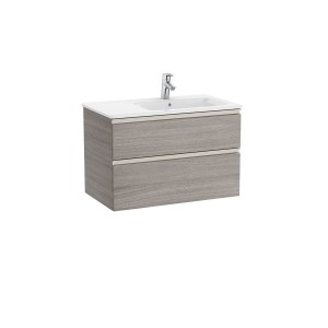 The gap unik meuble 2 tiroirs + lavabo droite 2 trou 800mm city oak - ROCA A851480402 