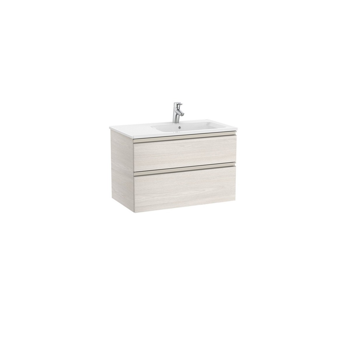 The gap unik meuble 2 tiroirs + lavabo droite 2 trou 800mm frêne nordic - ROCA A851480434 