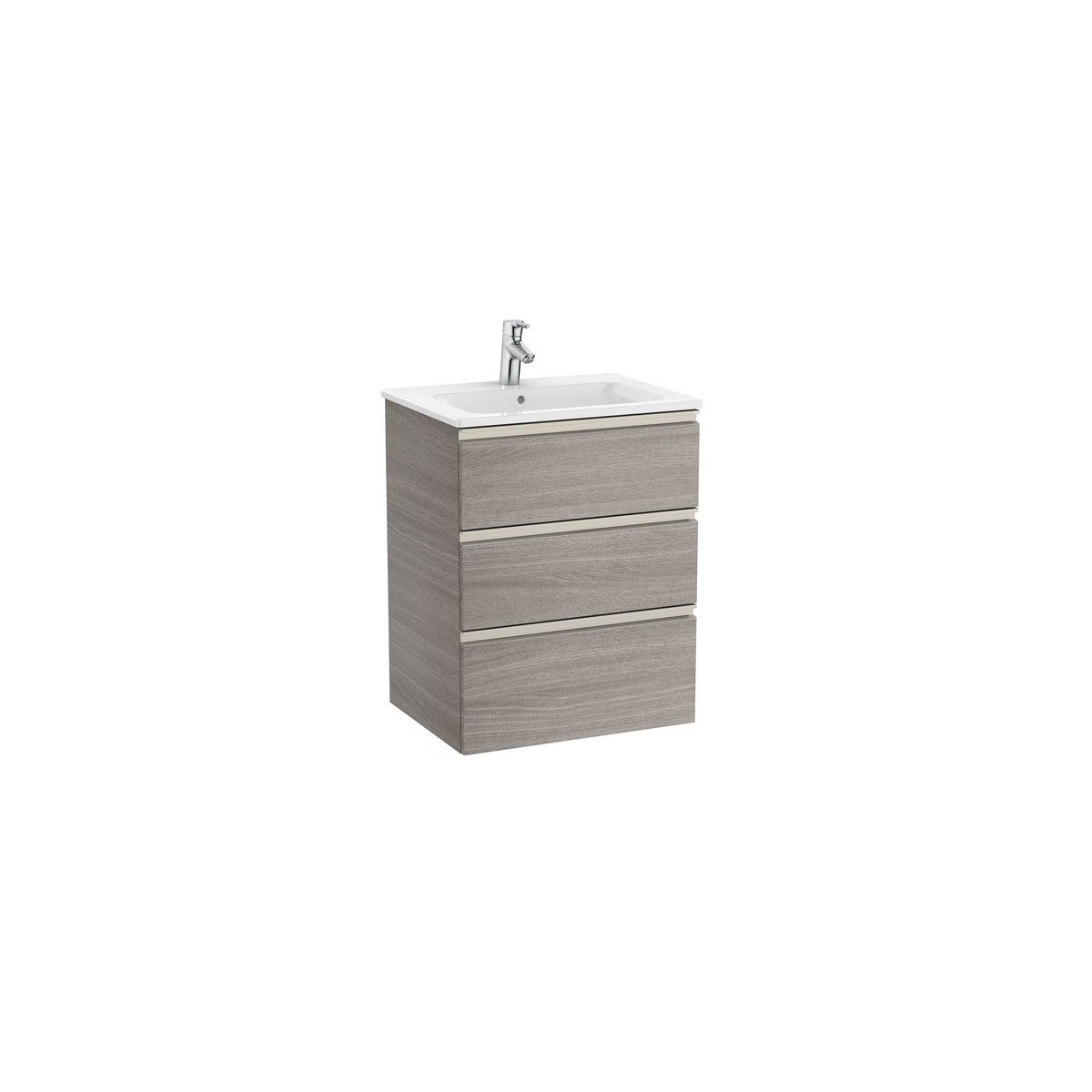 The gap unik meuble 3 tiroirs + lavabo slim 600mm city oak - ROCA A851484402 
