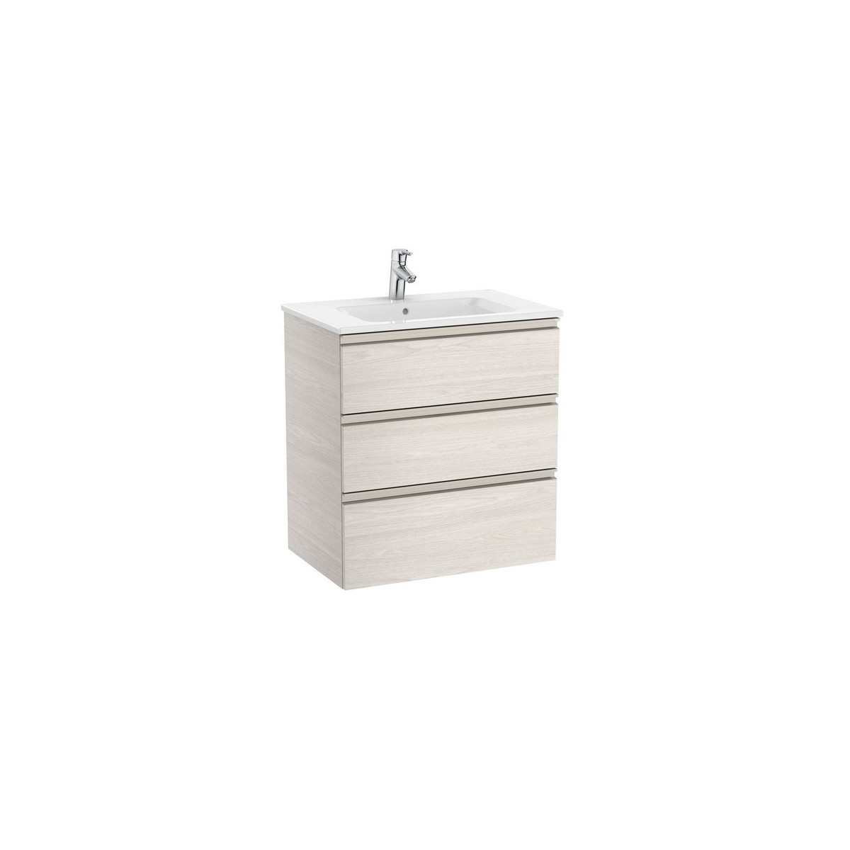 The gap unik meuble 3 tiroirs + lavabo slim 700mm frêne nordic - ROCA A851485434 