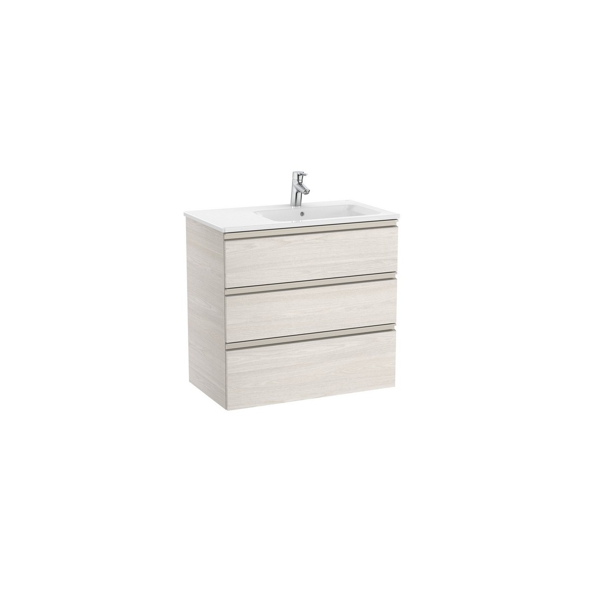 The gap unik meuble 3 tiroirs + lavabo slim droite 800mm frêne nordic - ROCA A851489434 