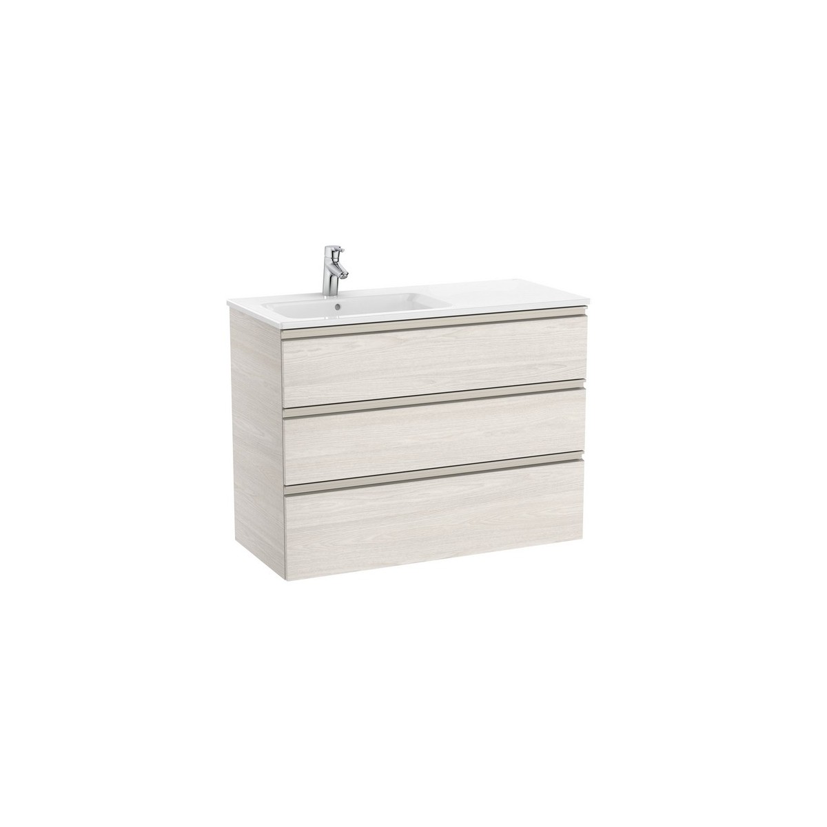 The gap unik meuble 3 tiroirs + lavabo slim gauche 1000mm frêne nordic - ROCA A851491434 