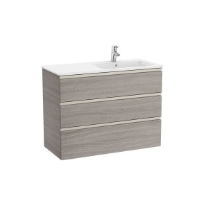 The gap unik meuble 3 tiroirs + lavabo slim droite 1000mm city oak - ROCA A851492402 