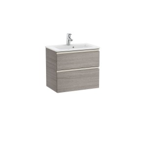 The gap unik meuble 2 tiroirs + lavabo slim 600mm city oak - ROCA A851495402 