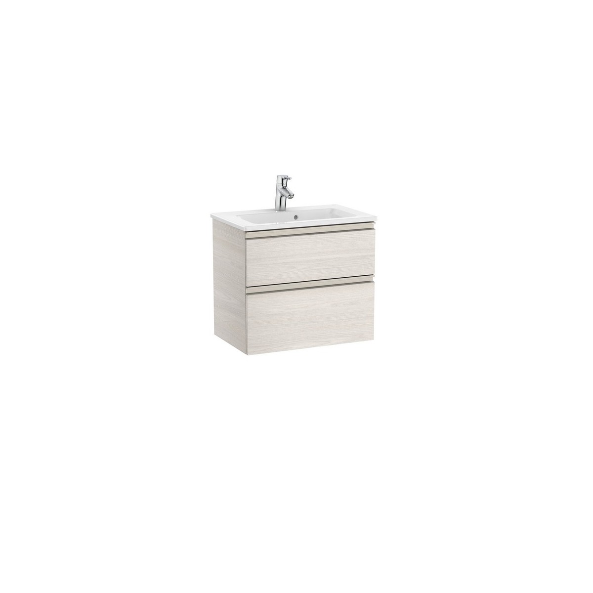 The gap unik meuble 2 tiroirs + lavabo slim 600mm frêne nordic - ROCA A851495434 