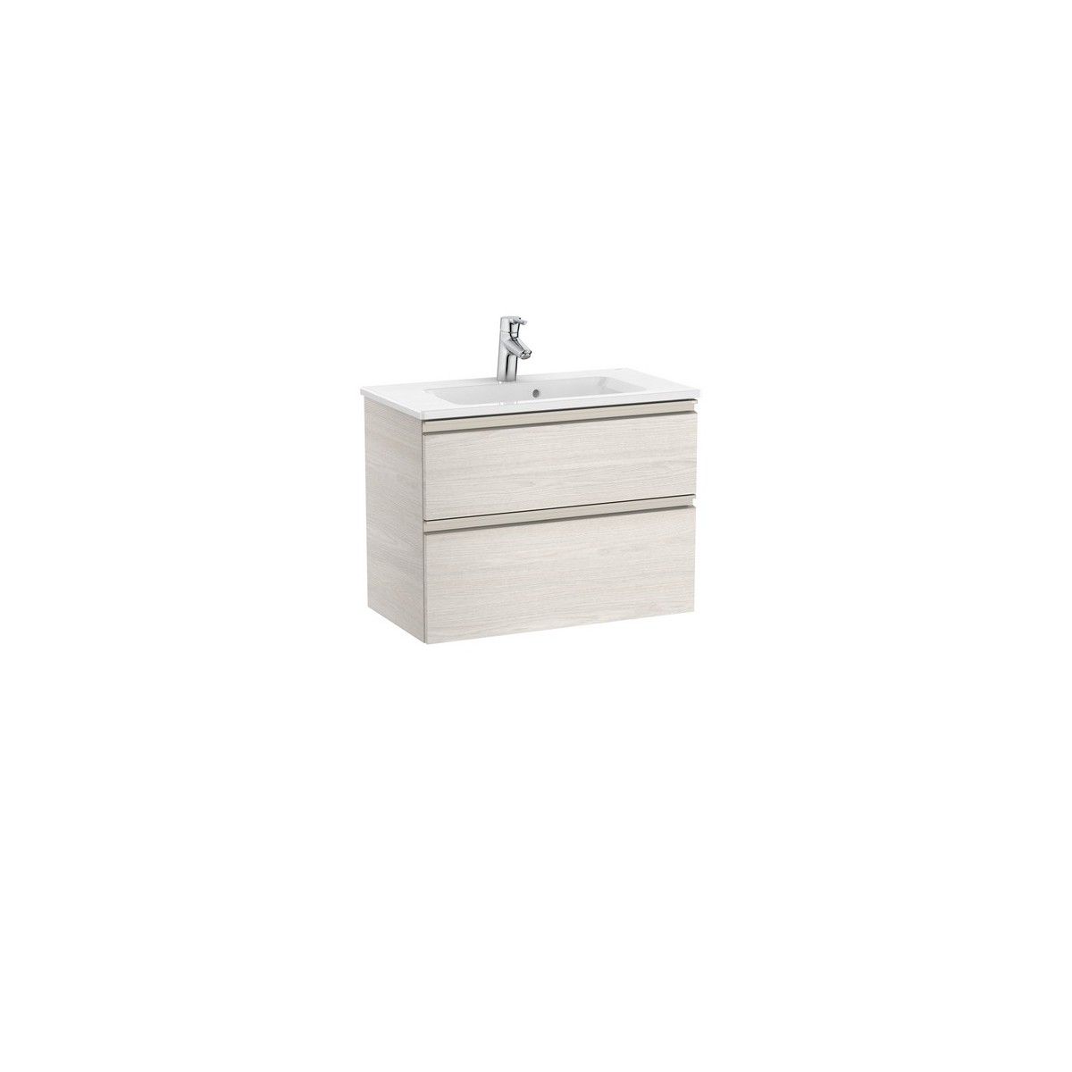 The gap unik meuble 2 tiroirs + lavabo slim 700mm frêne nordic - ROCA A851496434 